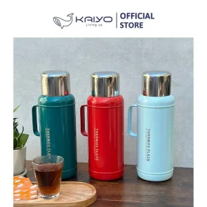 Phích giữ nhiệt inox 2 lớp Kaiyo dung tích 2,2 lít màu xanh nhạt, màu xanh cổ vịt, màu đỏ hồng kỳ