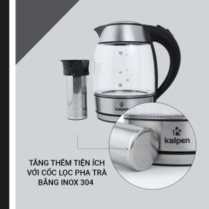 Ấm đun nước siêu tốc thủy tinh Kalpen KK66