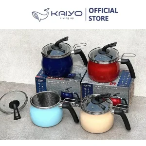 Nồi chiên ngập dầu kèm giá vớt Kaiyo màu be, màu đỏ, màu xanh, xanh nhạt